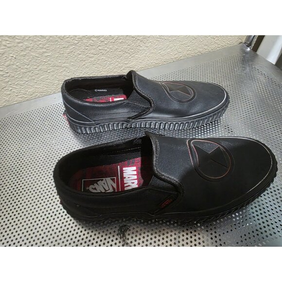 Vans Unisex X Marvel Leather Slip-On Shoes Black Widow Women's 8 Men's 6.5 - Picture 3 of 7